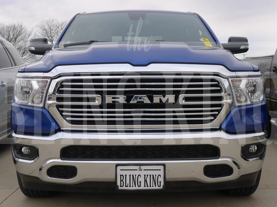 Se adapta a Dodge Ram 2019-2021 parrilla cromada parrilla de inserción Big Horn/Laramie/Lonestar Foto 2 de 4
