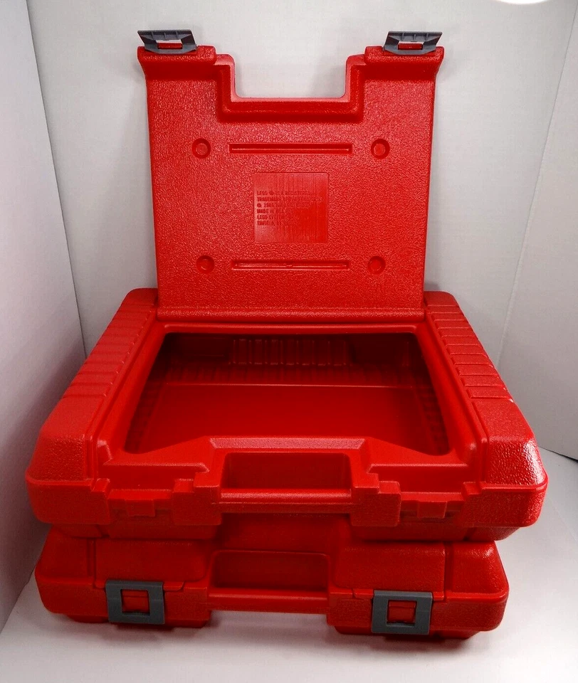 Lego Vintage 1985 Red Plastic Flip Top Storage Carrying Case Lot Of 2 - Image 2 of 4
