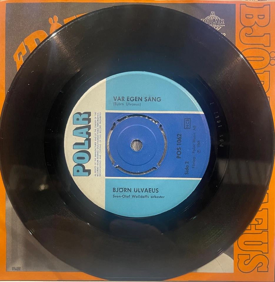 Bjorn Ulvaeus, ABBA Co-Founder, Collectible Solo 1968 Vinyl 7" Record In VGC Foto 3 de 4