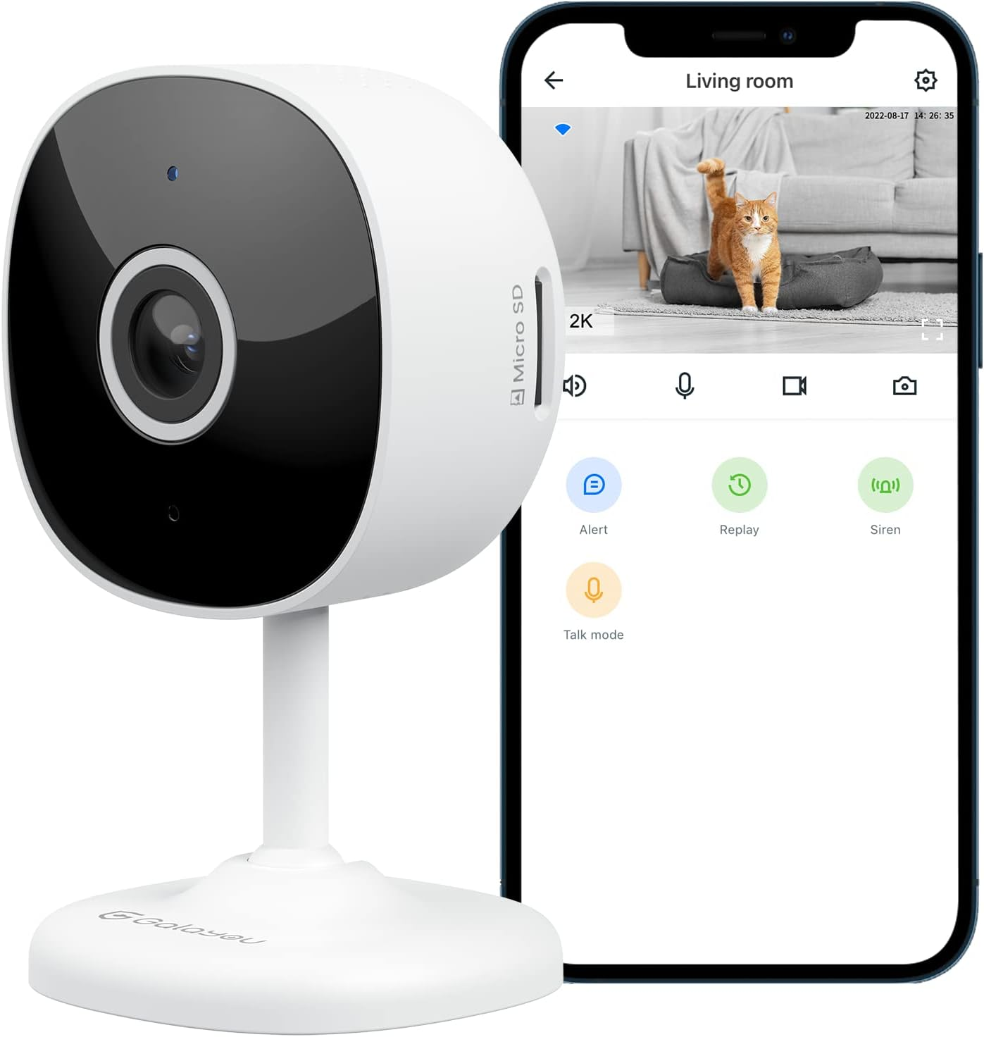 Wifi Camera 2K,  Indoor Home Security Cameras for Baby/Elder/Dog/Pet Camera with