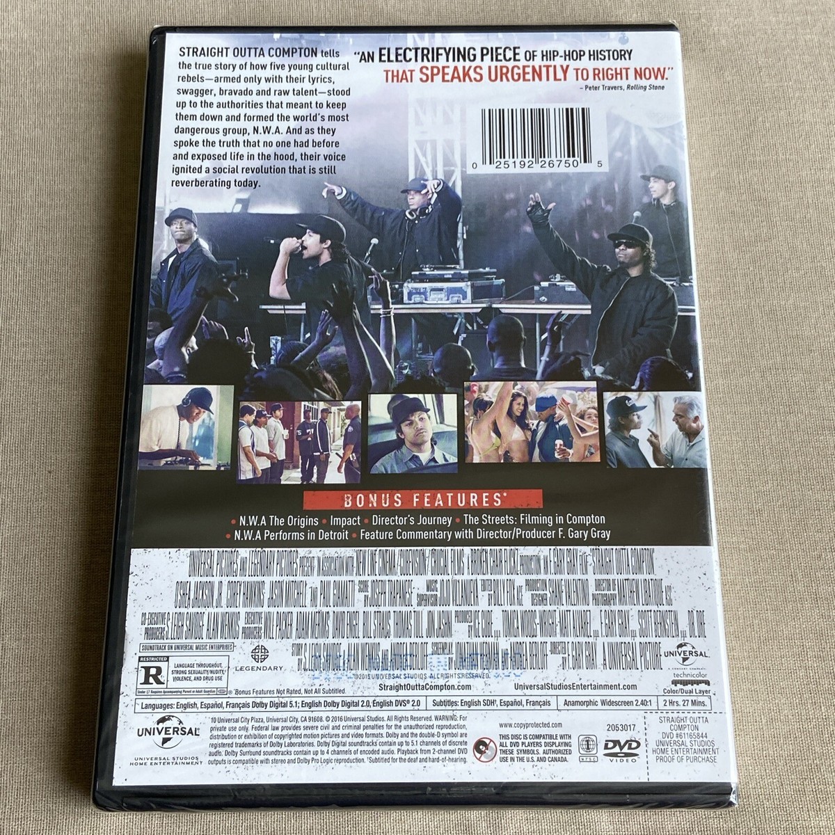 Straight Outta Compton (DVD NEW 2015) Dr. Dre Eazy-E Ice Cube MC