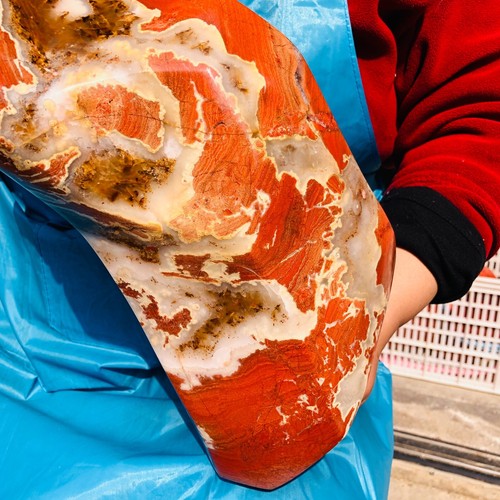 Hermoso espécimen de cristal mineral de jaspe rojo natural raro 7500 g curación 517 - Imagen 13 de 16