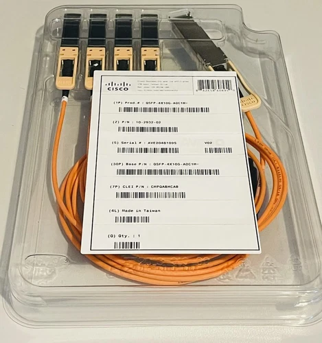 Cisco 40G QSFP To 4x 10G SFP+ Active Optical Breakout Cable 1M- QSFP-4X10G-AOC1M
