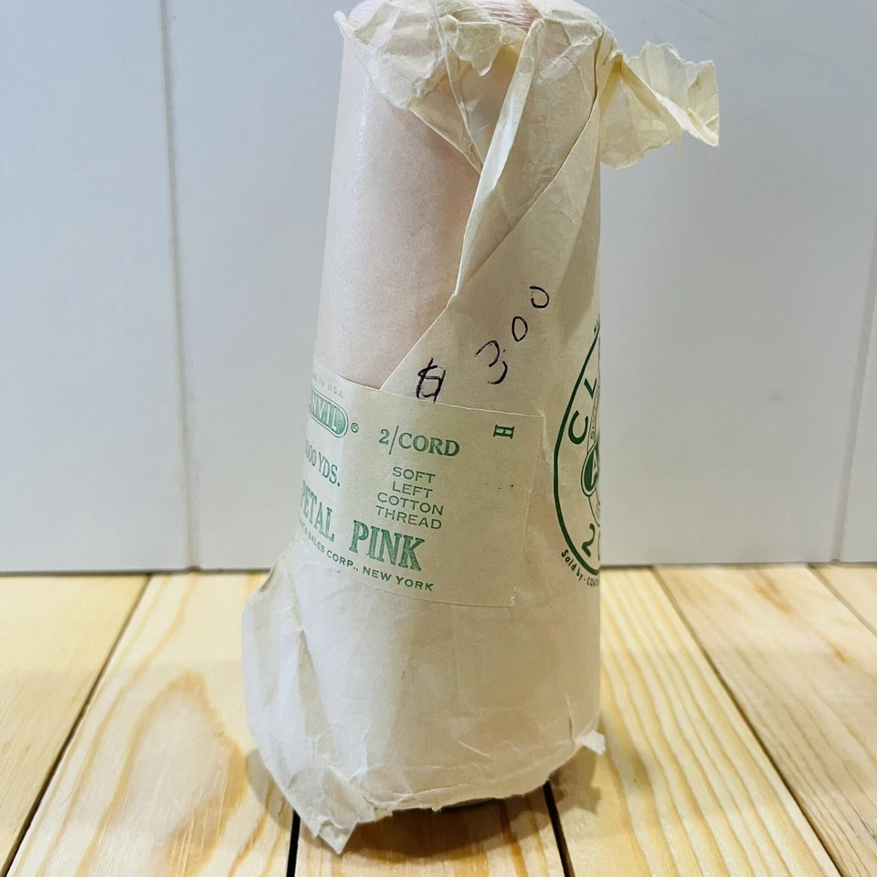 Vintage Clarks Anvil Thread Paper Wrapped Pink Cotton 6,000 Yards Each NOS Foto 4 de 4