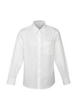 Mens Biz Collection White Luxe Long Sleeve Shirt S10210 - Large - NEW