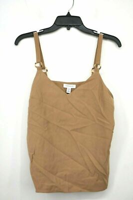 Topshop Womens Tilda Ring Camisole Top Brown Tank Top Woven Slip On US