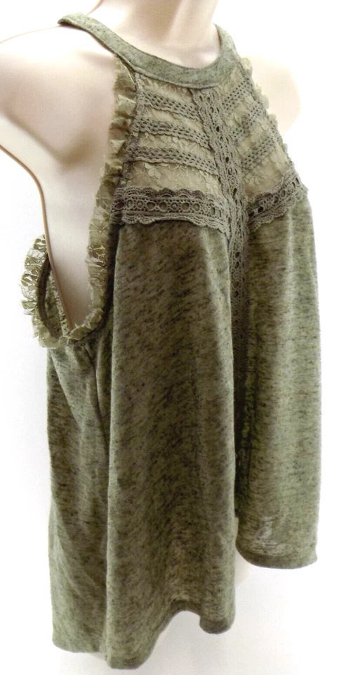 Blusa American Rag sin mangas damas junior talla L elástica ojo de cerradura espalda encaje Foto 3 de 4