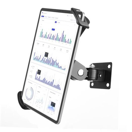 for iPad Wall Mount, Tablet Wall Mount Holder 360° Rotating Stand Black1