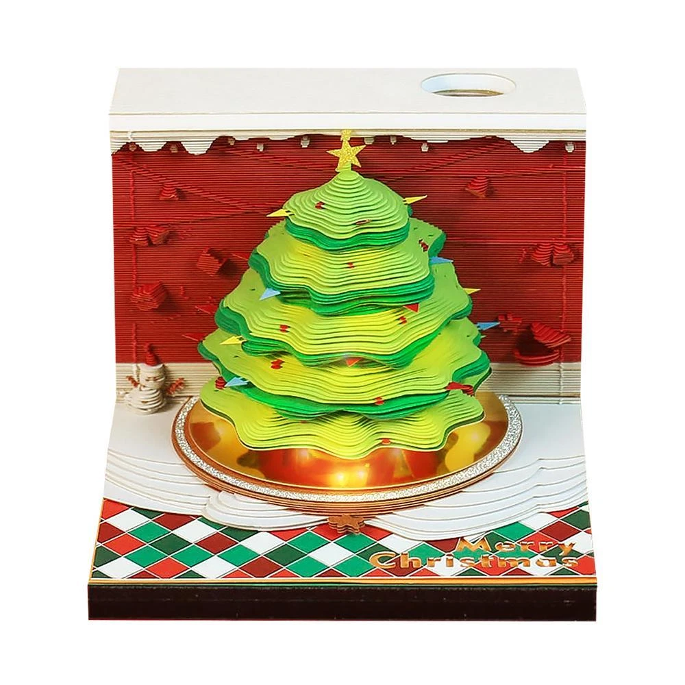 Bloc-Notes 3D arbre noël Treehouse calendrier 3D 2024 bloc-Notes, bloc