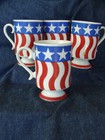 4 Porcelain Royal Crown "Old Glory" Footed Mugs pre-owned Marked on bottom — photo 1