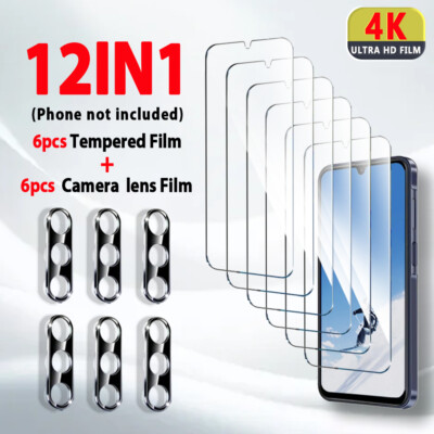 6 Pack HD Tempered Protector With Lens Film For Samsung Galaxy S23/S23+/S23Ultra