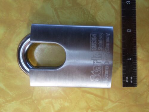 stark sus304 stainless high security padlock, 4 keys, germany, protected shackle - Picture 7 of 7