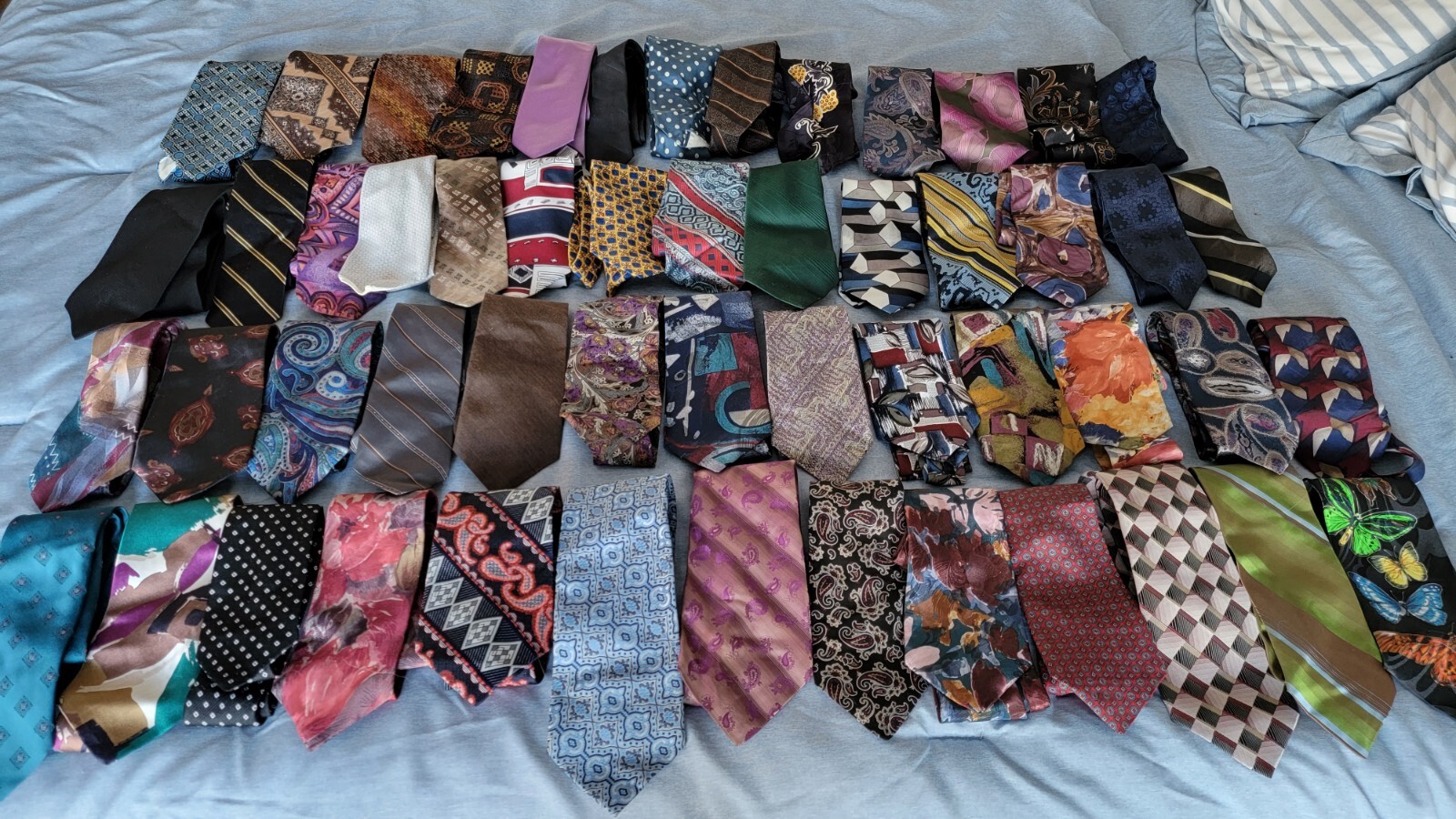 50 Ties Bulk Mens Neckties Lot Lightly Used By Recently Retired