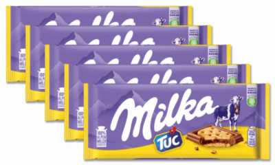 Milka TUC - Schokolade Cracker Gesalzen - 5 Tafeln je 87 Gramm