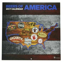 TF Publishing TFB171135, 2017 Beer Labels of America Wall Calendar (17-1135)