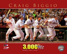 Craig Biggio Houston Astros 8x10 Baseball 3000th Hit Multi Exposure Photo