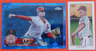 LOGAN WEBB-2023 Topps Chrome Sapphire #368 & 206 High Series 95 Morton Mini /25