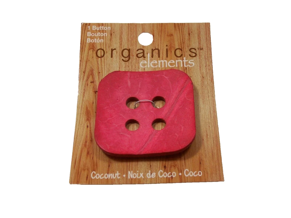Large Pink Coconut Button x 1 Piece Organics Elements Brand 4-Hole 2 inch B2 - Image 3 of 4