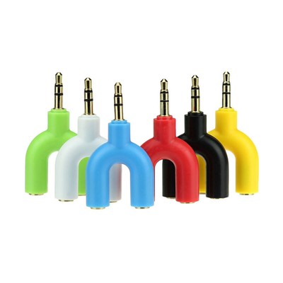  3 .5mm Earbuds Wired Audio Dongle Adapter Random Color Splitter