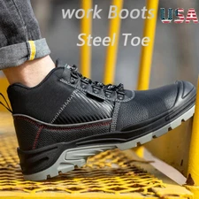 Mens Shoes Waterproof Work Boots Indestructible Steel Toe Shoes Safety Shoes US