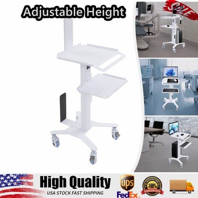 Adjustable Rolling Computer Cart Hospital Beauty Spa Trolley Cart Rolling Cart