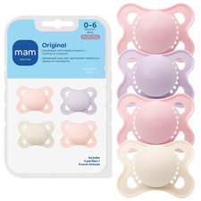 Original Baby Pacifier 0-6 Mths, Skin Soft Silicone Nipple, 4 Pack