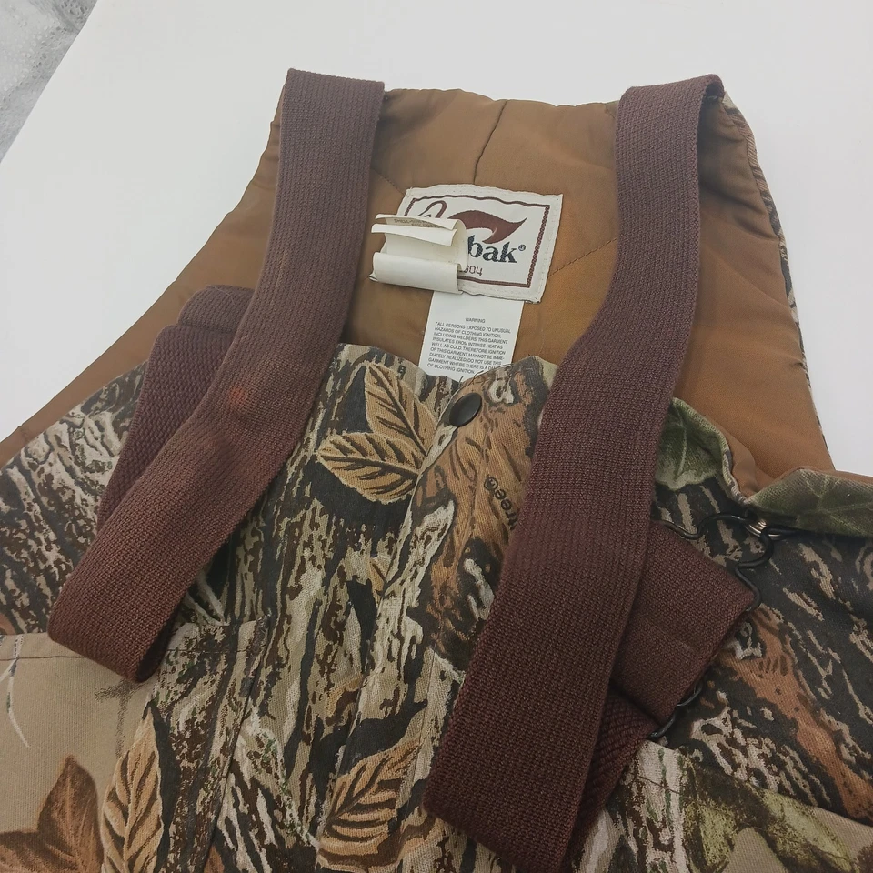 Vintage Duxbak Realtree Camo Insulated Hunting Bib Overalls Mens XL Made In USA - Image 3 of 4
