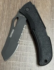GERBER USA EZ-Out DPSF S30V Lockback Pocket Knife, All Black