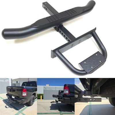 Black Heavy Duty Steel Tow Hitch Drop Step Bar Extend Extendable For 2'' Receiver
