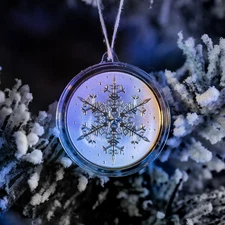 1 oz Silver Snowflake Christmas Ornament (Series II) .9999 Silver Round #A219