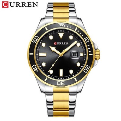 47MM CURREN Quartz Men's Luxury Watch Dive 30M Waterproof Luminous Stainless NEW