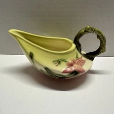 Hull Pottery Yellow Pink Gloss Finish W27 Woodland Creamer 1949-1952 Made in USA