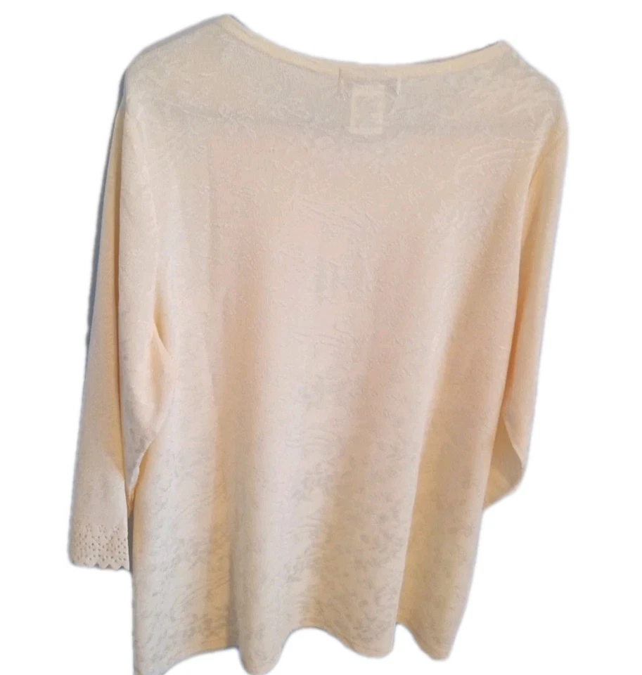 Top suéter Maggie Sweet para mujer XL túnica amarilla mantequilla manga larga delicado Foto 2 de 4