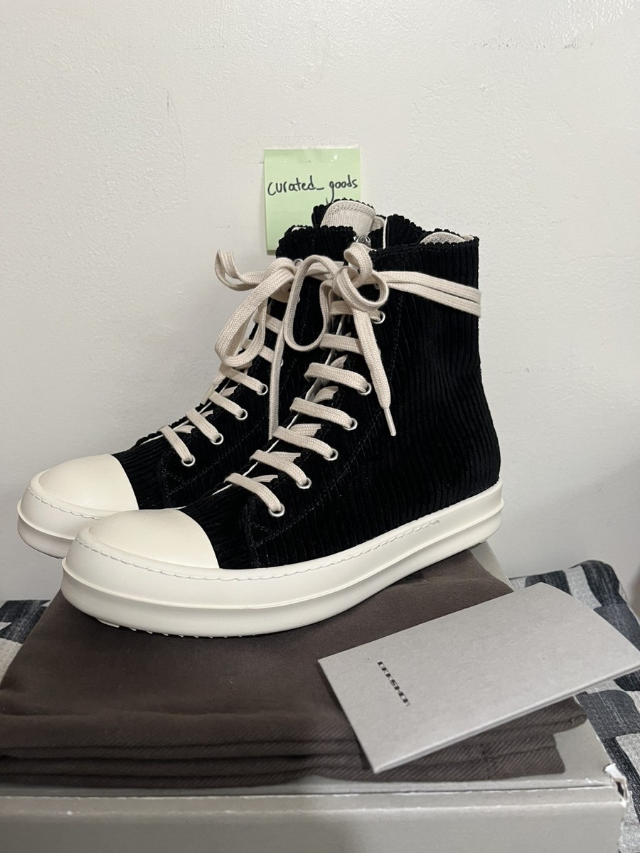 靴 Rick Owens DRKSHDW Ramones sneaker Rick Owens Drkshdw Ramones High Corduroy Black Women's Size EU40