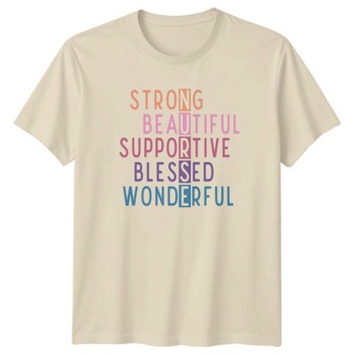 Strong Beautiful Supportive Blessed Damen T-Shirt Mutterschaft Familie Muttertag
