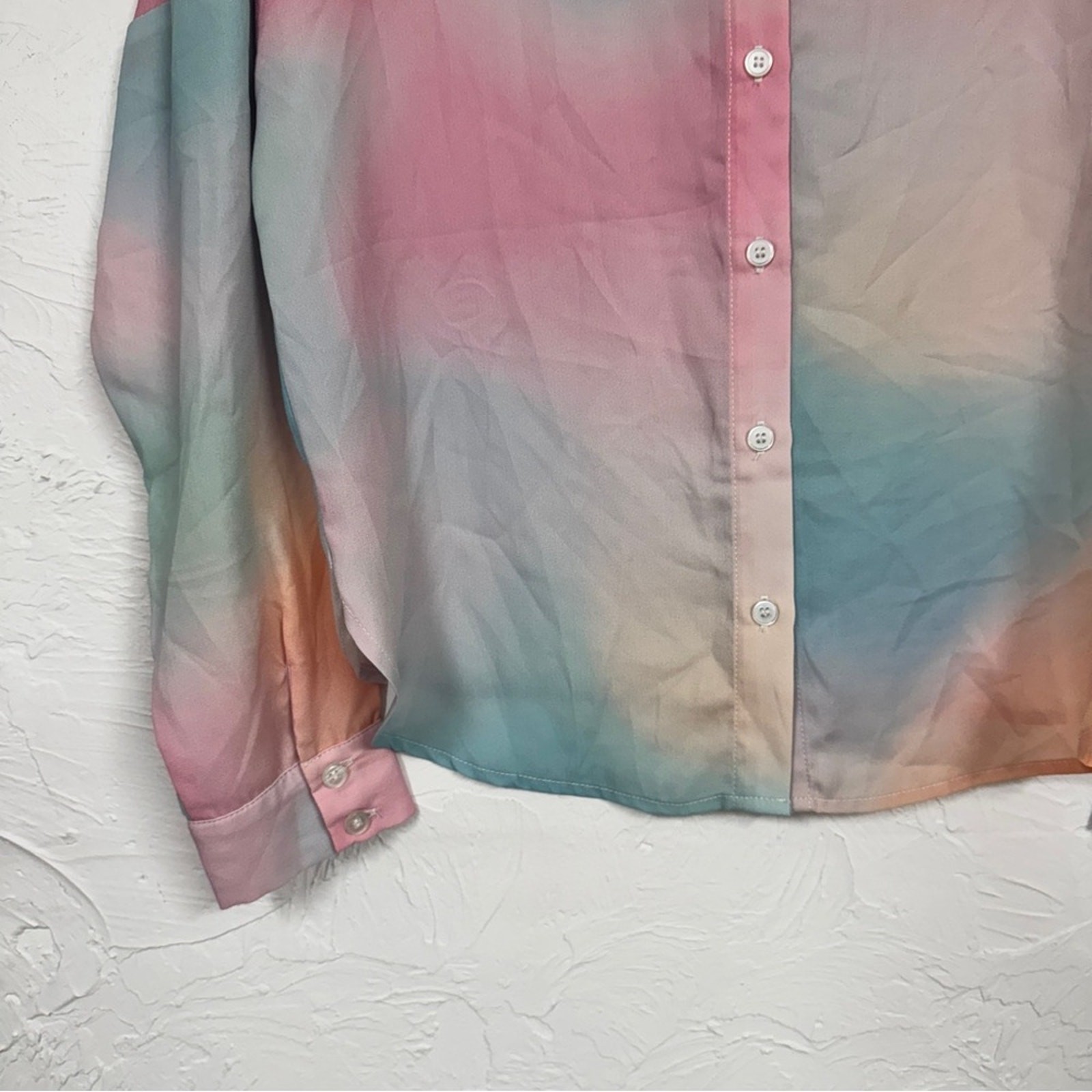 Superdown Revolve Watercolor Pastel Button Down S… - image 4