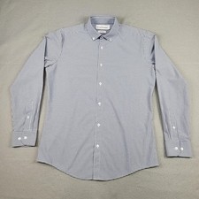 Mizzen+Main Leeward Shirt Mens Large Blue Check Trim Fit Stretch Button Down