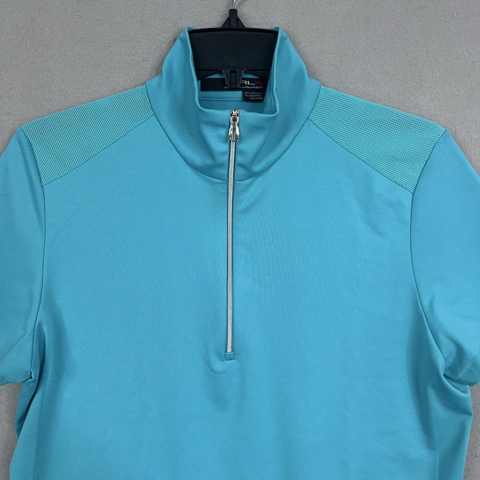 Camisa RLX Ralph Lauren Mujer Grande Azul Media Cremallera Cuello Simulado Golf Elastizada Activa Foto 2 de 4