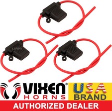 30A CAR IN-LINE STANDARD ATO BLADE FUSE WATERPROOF HOLDER 12AWG WIRE X3 VXA70303