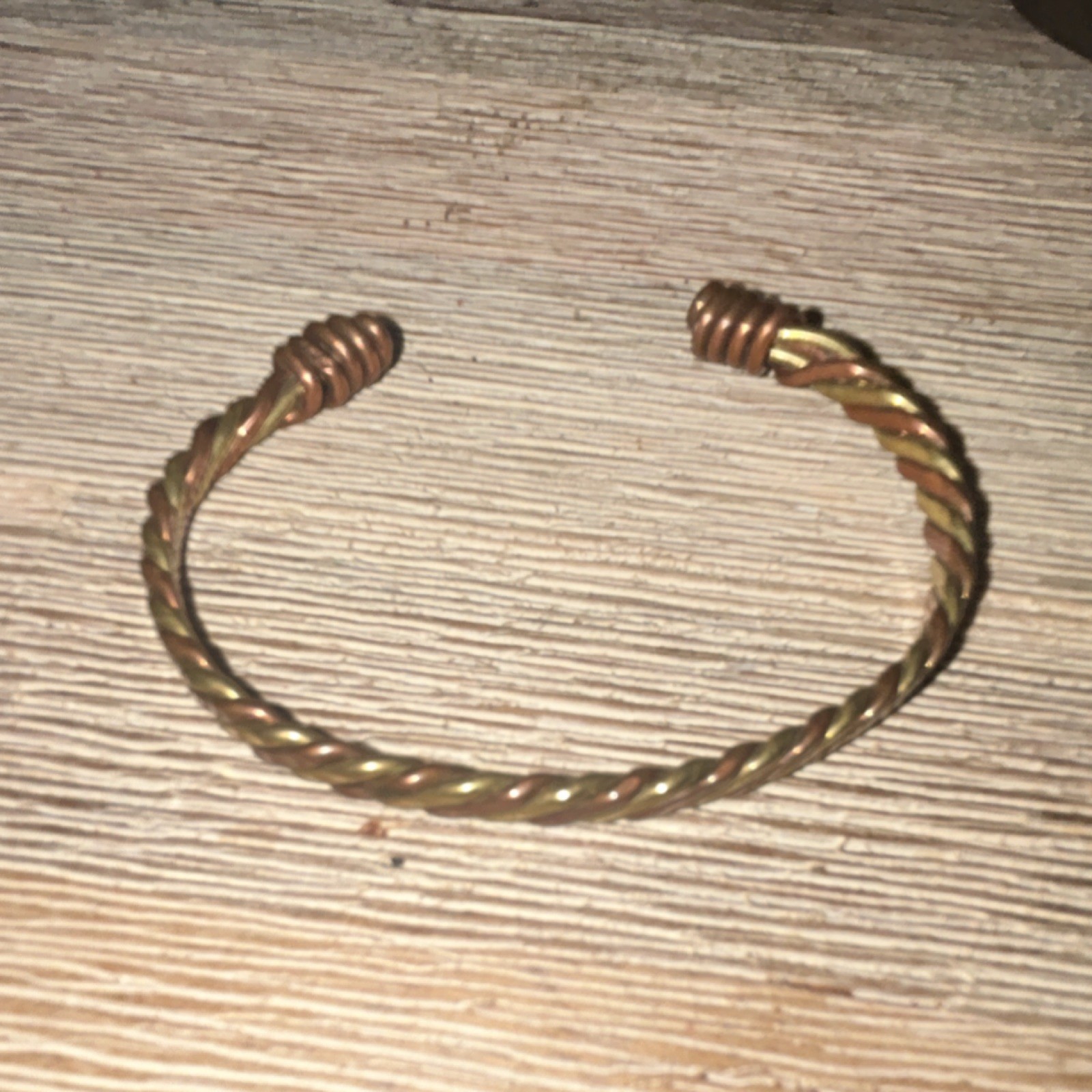Twisted Copper Cuff Bracelet Adjustable Open Desi… - image 3