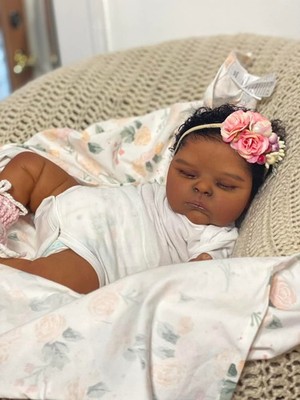Lifelike Reborn Baby Dolls 20'' Vinyl Full Body Black Skin Newborn Girl Nice Gift