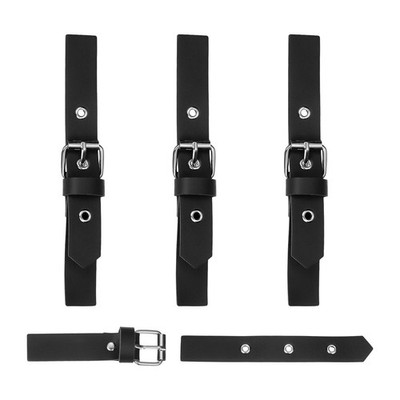 4Pcs Leather Snap Buckle Lock, 5.6''-7.7'' Sew on Toggle Closure, Black/Silver
