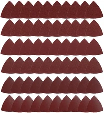 Triangle Oscillating Multi Tool Sanding Pads, 60PACK SANDPAPER, Reddish Brown 