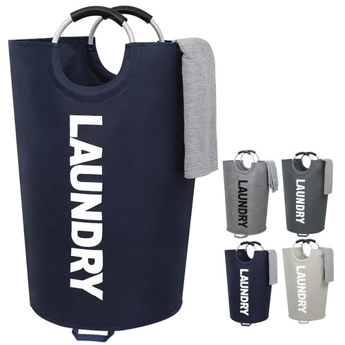 115L X-Large Laundry Basket with Handle - Tall Collapsible Fabric Hamper - Co...