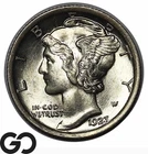 1923 Mercury Dime, Full Split Bands, Gem BU++ FSB Better Date