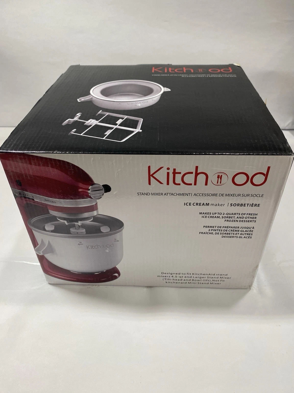 KitchenAid Stand Mixer Ice Cream Maker Attachment Model KICA0WH New Open Box