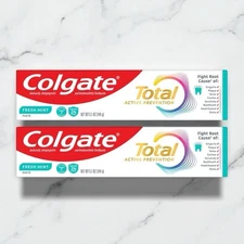 NEW Colgate Lot of (2) Total Active Prevention Fresh Mint Toothpaste 5.1oz