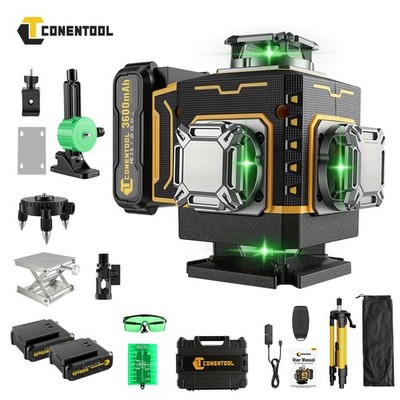 360° 4D Kreuzlinienlaser Selbstnivellierend 16 Linien Laser Level mit Stativ DHL