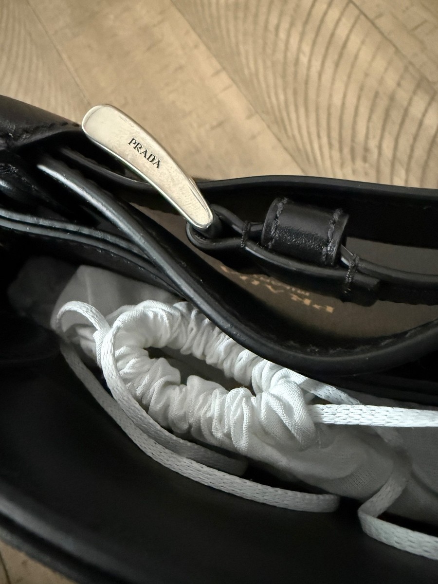 Prada Buckle Medium Leather Top Handle Bag with Belt (Brand New