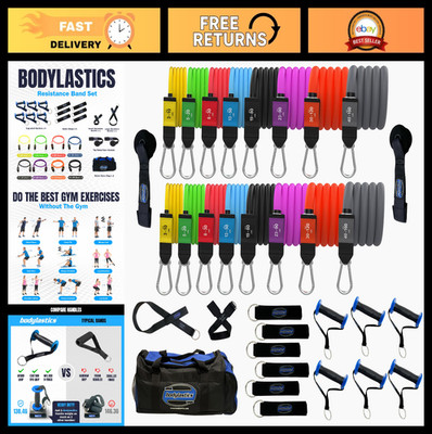 Bodylastics Patented Basic Series Resistance Band Set - Resistance Bands with Sn